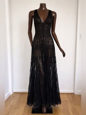 Zimmermann Black Crochet knit Maxi Dress